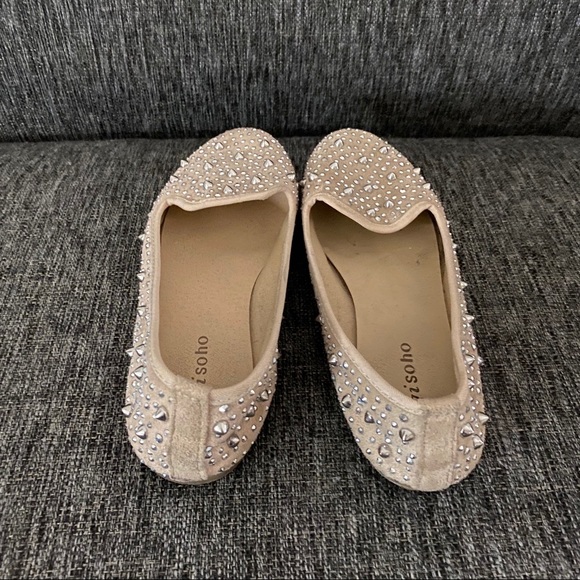 ❌SOLD❌ZIGISOHO NUDE SUEDE EMBELLISHED FLATS SZ 7 - Picture 3 of 4